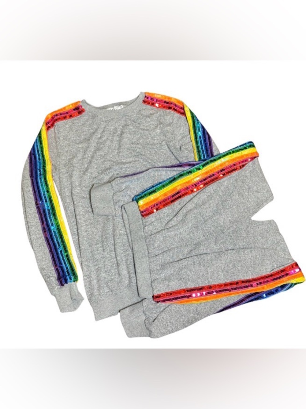 Lola + The Boys Rainbow Sequin Tracksuit Set Women’s Small